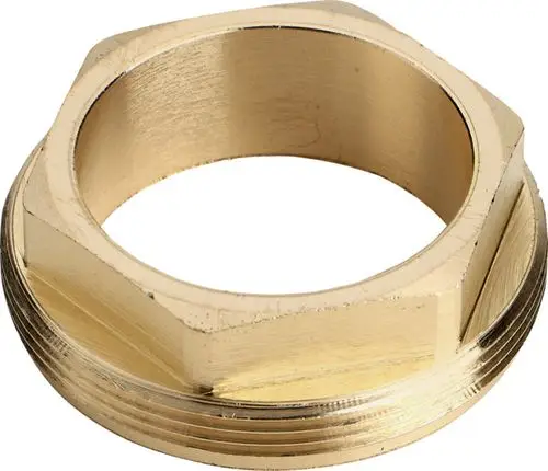 Verschlussring aus Messing mit sechseckiger Form, geeignet für Heizungsanwendungen, von der Marke Ideal Standard, zur Abdichtung von thermischen Elementen.
